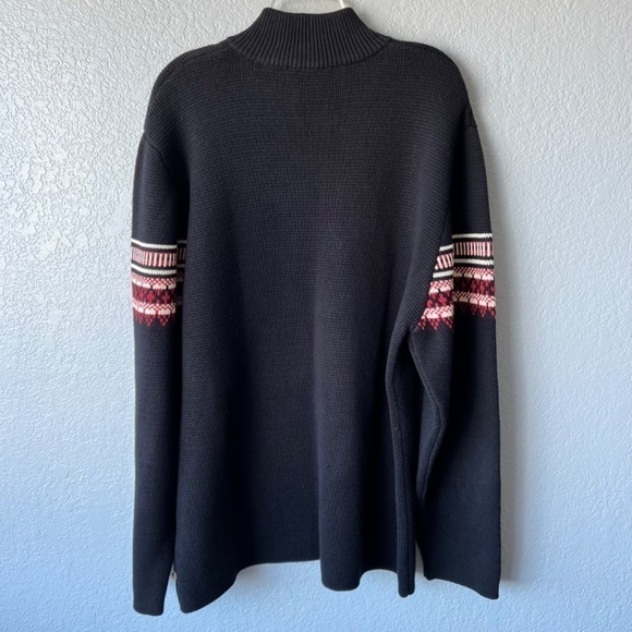 Timberland mock neck 1/4 zip sweater with Fair Isle design on sleeves - Picture 2 of 12